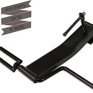 Cargo Tie-Downs Strap Winder, Black Powder Coated Steel, Roll-up Flatbed Trailer Winch Straps up to 4" Wide, Used in Trailers, Trucks, Warehouses, Docks, Vans