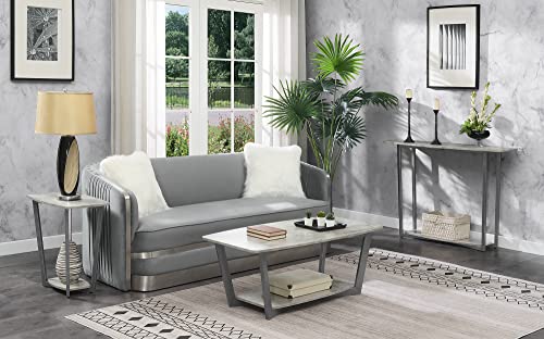 Convenience Concepts Graystone Coffee Table, Faux Birch / Slate Gray Frame