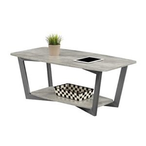 Convenience Concepts Graystone Coffee Table, Faux Birch / Slate Gray Frame