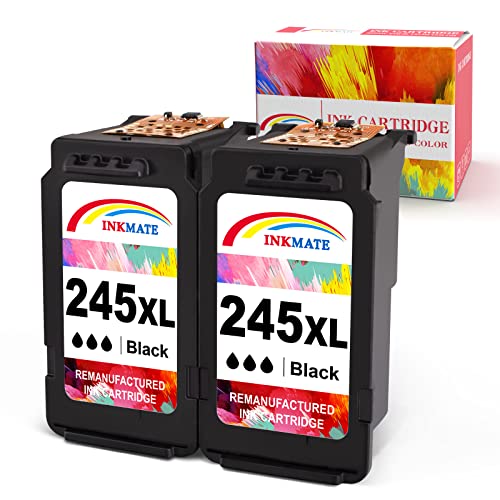 245XL Black Ink Cartridge Replacement for Canon 245 XL 243 Black Ink cartridges for Canon MX490 MX492 TR4520 TR4522 TS3322 TS3122 TS202 MG2522 MG3022 (2-Black)