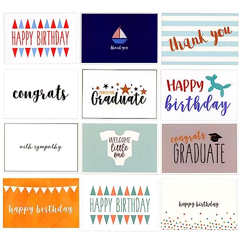 48-Pack Assorted All Occasion Greeting Cards with Envelopes, Box Set for Birthday, Thank You, Wedding, Graduation, Congrats, Blank Inside, 48 Assorted Designs (4x6 in)