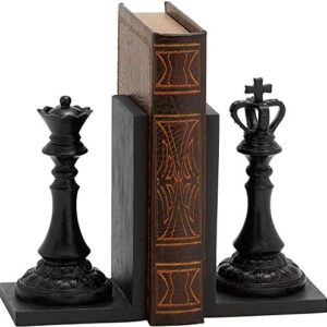 Bellaa 29745 Chess Decorative Bookend King and Queen Royal Exquisite Vintage Retro Book Ends Shelf Organizers Books Stopper Black 7 inch