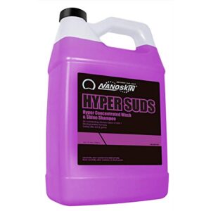 nanoskin hyper suds foaming car wash shampoo 1 gallon - ultra concentrated: works with foam cannon, foam gun, bucket wash, pressure washer | ideal for use in mixing/metering systems | 800:1 dilution