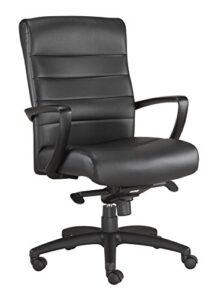 eurotech seating manchester mid back leather chair, black