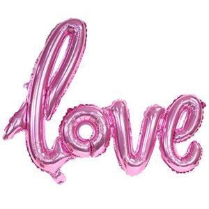 30 inch light pink ’love’ hand written style letter foil balloon (light pink)