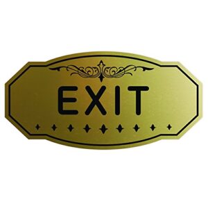 exit victorian door/wall sign (brushed gold) - medium 4" x 8"