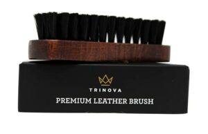 trinova leather brush for cleaning upholstery, cleaner car interior, furniture, couch, sofa, boots, shoes and more. premium quality