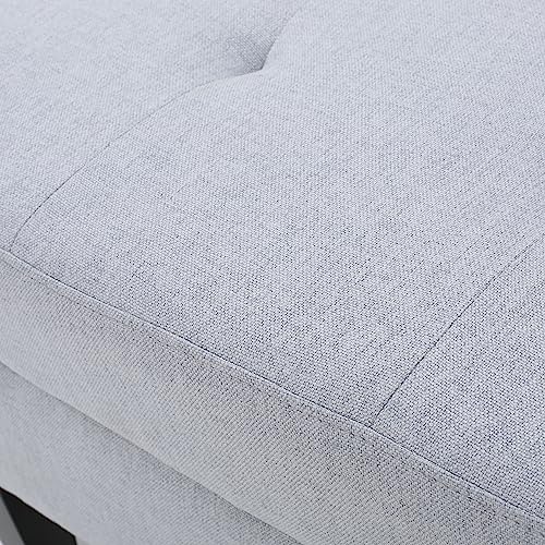 Christopher Knight Home Zahra Fabric Storage Ottoman, Light Grey