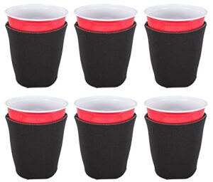 blank foam party cup coolie (6 pack, black)