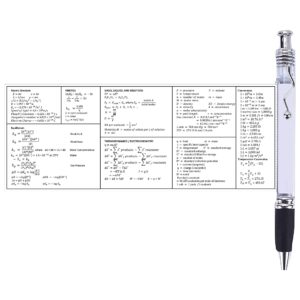 Zastic! Pack of 2 Chemistry Periodic Table of Elements Pen With Reference Sheet, Formulas, And Equations | Perfect for Chemistry Study Tool, Chemistry Gifts, and Science Teacher Gifts