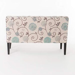 Christopher Knight Home Dejon Fabric Love Seat, White And Blue Floral
