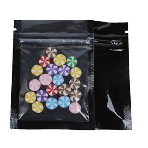qq studio clear/colored poly zip lock bags w/tear notch 6.5x9cm (2.5x3.5") (black)