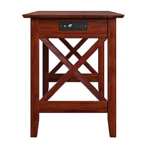 AFI Lexi Desk with Drawer and Charging Station, Walnut