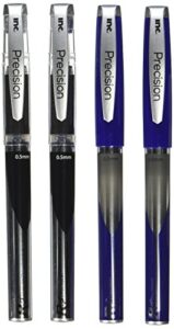 i-n-c r-2 precision 0.5 roller ball pen, 2 blue/2 black