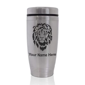 skunkwerkz commuter travel mug, lion head, personalized engraving included