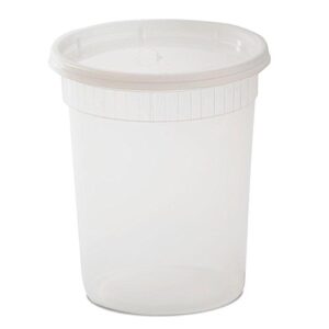 yw plastic soup/food container with lids, 32 oz, 240 piece