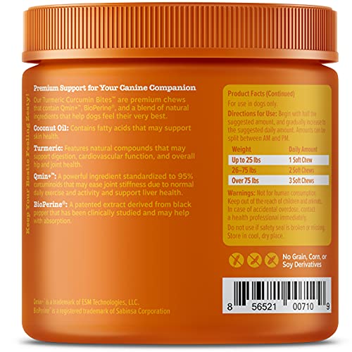 Zesty Paws Turmeric Curcumin for Dogs - for Hip & Joint Mobility Supports Canine Digestive Cardiovascular & Liver Health Coconut Oil for Skin Health with 95% Curcuminoids + BioPerine Duck, 90 Count