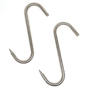 JarTc 304 Thick Stainless Steel S Type Meat Hook Very Solid (10mm/8")