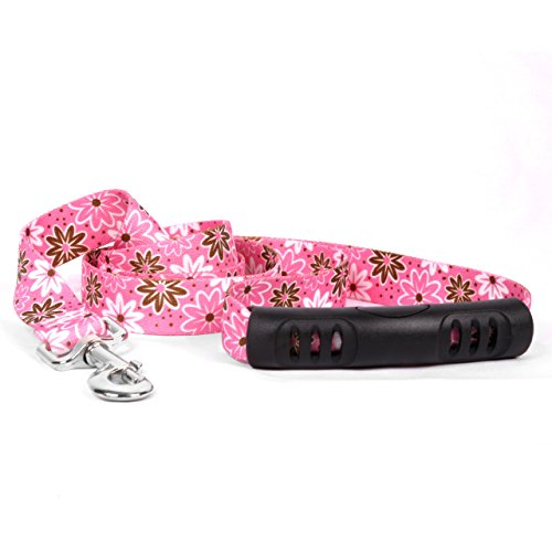 Yellow Dog Design Daisy Chain Pink EZ-Grip Dog Leash with Comfort Handle, Small/Medium