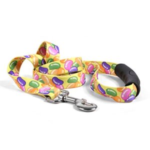 yellow dog design jelly beans ez-grip dog leash with comfort handle 3/4" wide and 5' (60") long, small/medium