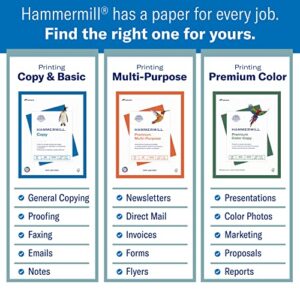 Hammermill A4 Paper, 20 lb Copy Paper (210mm x 297mm) - 1 Ream (500 Sheets) - 92 Bright, Made in the USA, 105500R, White