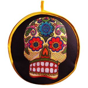 nattork 10 inch tortilla warmer -insulated fabric pouch - keeps warm for 1 hour (10", skull x 1pcs)