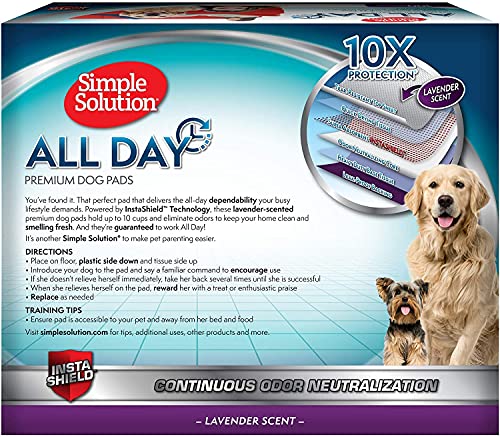 Simple Solution 6-Layer All Day Premium Dog Pads | Lavender Scent | 23 x 24 100 pads