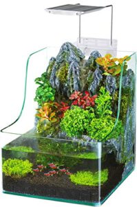 penn-plax aquaterrium planting tank – hydroponic aquarium with integrated filter system for live plants and fish – 1.85 gallons