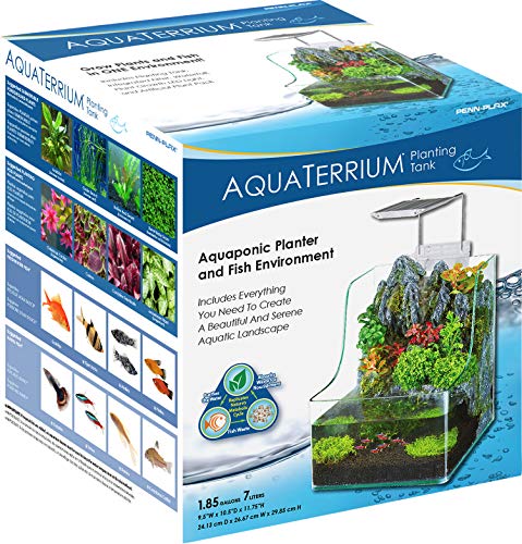 PENN-PLAX AquaTerrium Planting Tank – Hydroponic Aquarium with Integrated Filter System for Live Plants and Fish – 1.85 Gallons