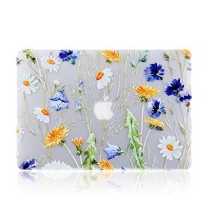 idonzon case for macbook air 13 inch (a1466/a1369, 2010-2017 release), 3d effect matte clear see through hard cover only compatible older version mac air 13.3 inch - floral pattern