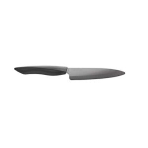 kyocera innovation series ceramic 5" slicing knife, with soft touch ergonomic handle-black blade, black handle
