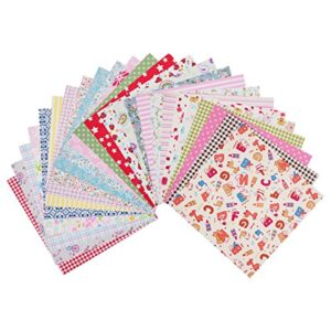 RayLineDo 50pcs 8 x 8 inches (20cmx20cm) Printed Cotton Fabric Bundle Squares Patchwork DIY Sewing Scrapbooking Quilting Pattern Artcraft