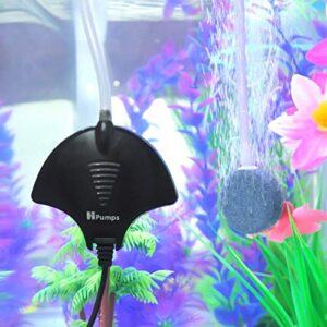 Quietest Aquarium Air Pump Ultra Silent High Energy Saving Oxygen Air Pump Aquarium for Fish Tank with Air Stone and Silicone Tube Black