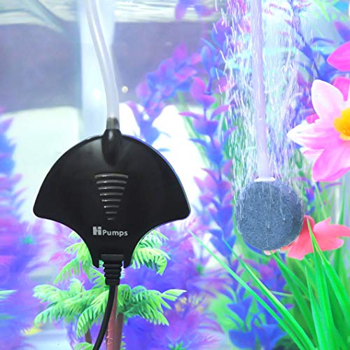 Quietest Aquarium Air Pump Ultra Silent High Energy Saving Oxygen Air Pump Aquarium for Fish Tank with Air Stone and Silicone Tube Black