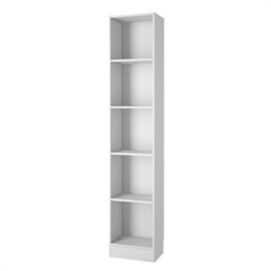 scranton and co 5 shelf narrow contemporary bookcase in white