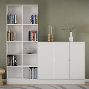 Scranton and Co 5 Shelf Narrow Contemporary Bookcase in White