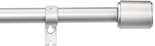 Amazon Basics 1-Inch Curtain Rod with Cap Finials, 72" to 144", Nickel