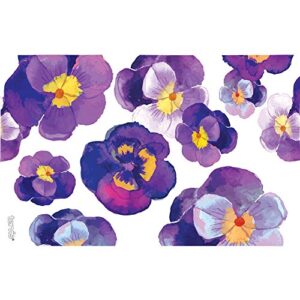 Tervis Watercolor Pansy Tumbler with Wrap and Royal Purple Lid 16oz, Clear