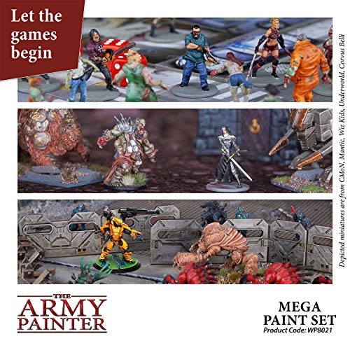 The Army Painter Miniature Painting Kit with Wargamer Regiment Miniatures Paint Brush - Miniature Paint Set for Miniature Figures, 50 Nontoxic Model Paints - Mega Paint Set of 3