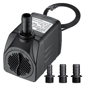 lyqily 400gph ultra quiet 1500l/h 25w submersible water pump with 6.6ft high lift for fountains, hydroponics, ponds, aquariums, fish tank