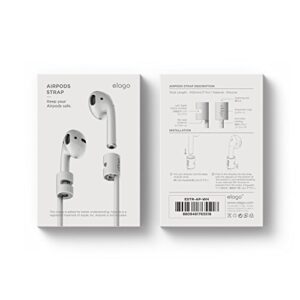 elago AirPods Strap [White] - [Compatible with Apple AirPods 1 & 2][Compact][Lightweight][Ideal Length] – for Apple AirPods 1 & 2