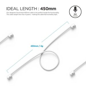 elago AirPods Strap [White] - [Compatible with Apple AirPods 1 & 2][Compact][Lightweight][Ideal Length] – for Apple AirPods 1 & 2