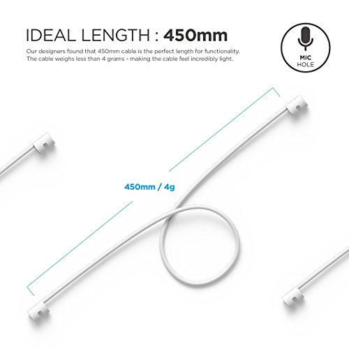 elago AirPods Strap [White] - [Compatible with Apple AirPods 1 & 2][Compact][Lightweight][Ideal Length] – for Apple AirPods 1 & 2