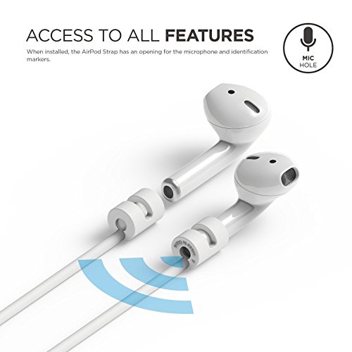 elago AirPods Strap [White] - [Compatible with Apple AirPods 1 & 2][Compact][Lightweight][Ideal Length] – for Apple AirPods 1 & 2