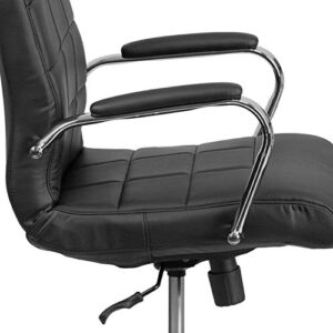 Flash Furniture Vivian Mid-Back Black Vinyl Executive Swivel Office Chair with Chrome Base and Arms