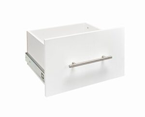 closetmaid suitesymphony wood, add on accessory modern style, for storage, closet, clothes, size units, pure white/satin nickel, 16-inch x 10-inch drawer