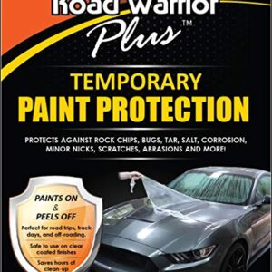 Road Warrior Plus Paint Protection Film - Temporary Roll-On Automotive Exterior Protector from Rocks, Scratch and Chips - Coating Applies White, Dries Clear 16oz Kit