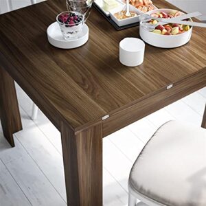 Mobili Fiver, Square extendable Dining Table, Eldorado, Canaletto Walnut, Made in Italy