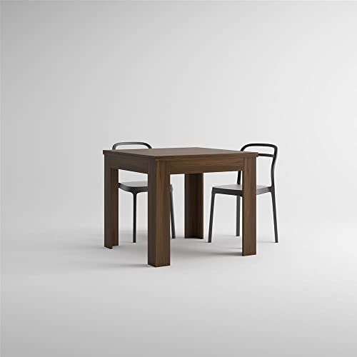 Mobili Fiver, Square extendable Dining Table, Eldorado, Canaletto Walnut, Made in Italy