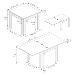 Mobili Fiver, Square extendable Dining Table, Eldorado, Canaletto Walnut, Made in Italy